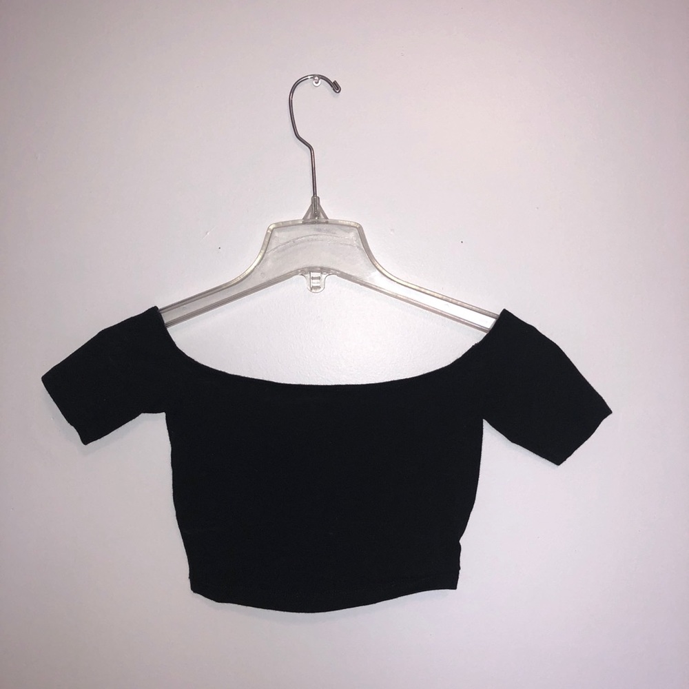 American Apparel black off the shoulder crop top!